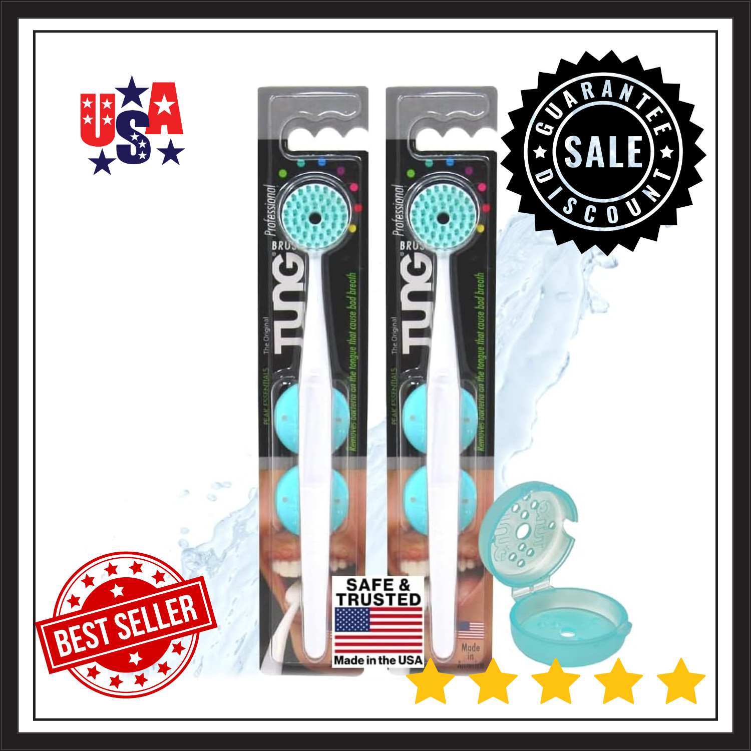 Tung Brush Tongue Cleaner, Plastic Tung Scraper, Tongue Cleaning to Fight Bad...