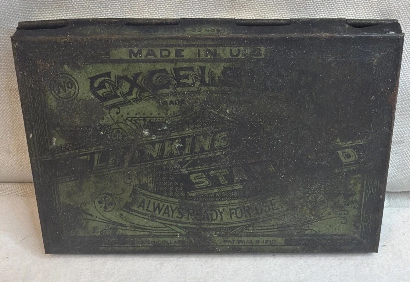 1910 Antique Excelsior Self-Inking Stamp Pad