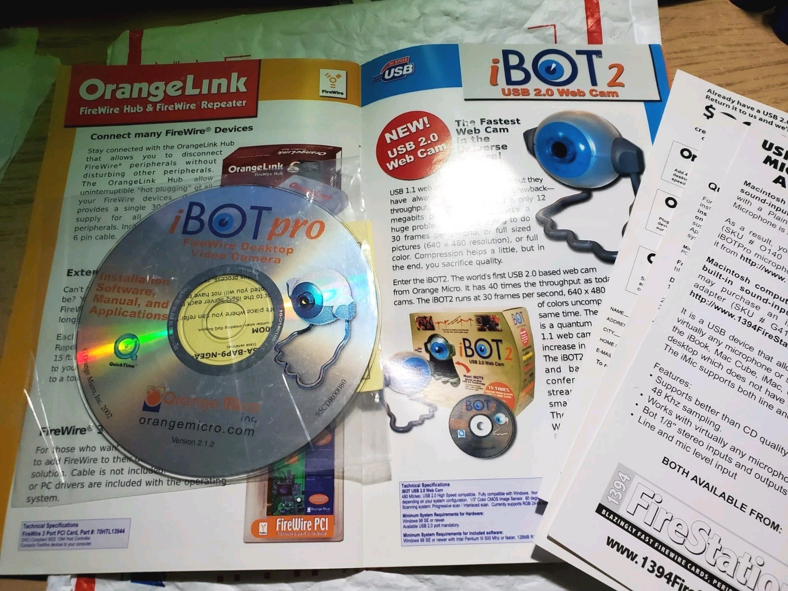 New Orange Micro Inc. For PC & Macintosh I Bot Pro Video Camera Disk Fire Wire