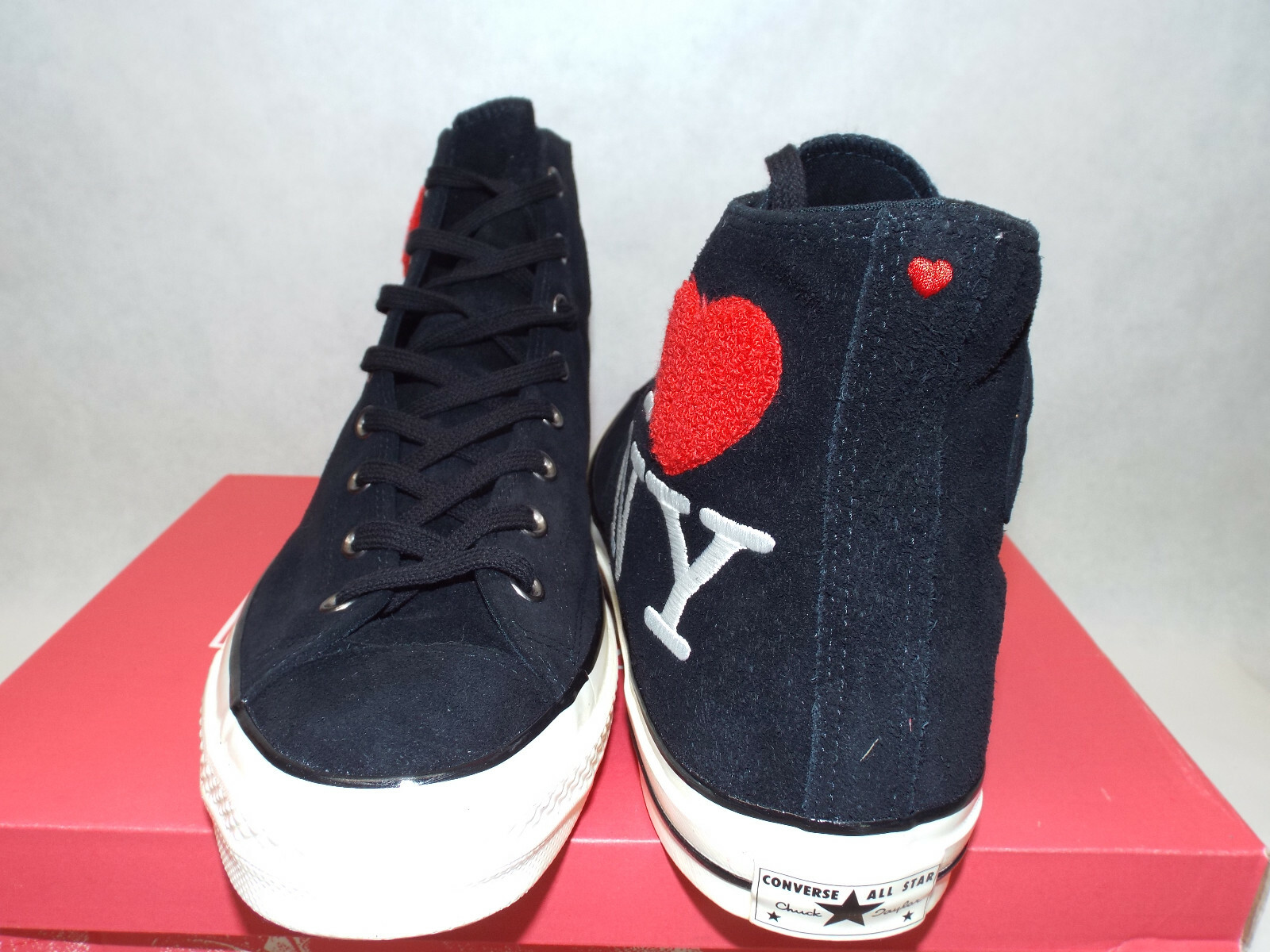 New Mens 12 Converse CTAS 70 Hi I Love NY Black Egret Shoes MSRP $100 161185c