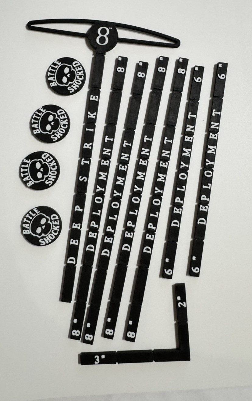 40K Warhammer 11th ed Deep Strike & Deployment Zone Marker Set - Battle Shocked