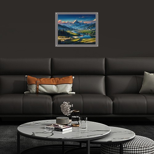 16" x 20" Clear Acrylic Picture Frame Wall Mount Floating Frameless Double Panel