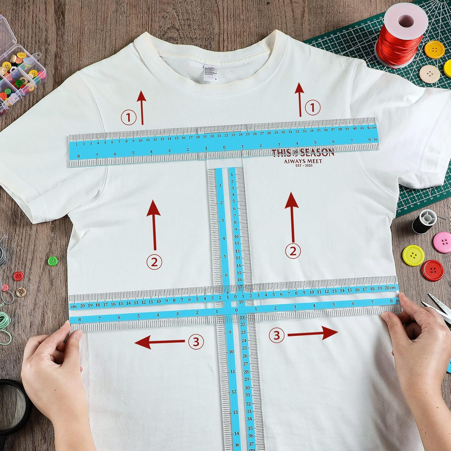 3 Pcs T Shirt Ruler Guide for Vinyl Alignment Tshirt Ruler Alignment Tool Placem