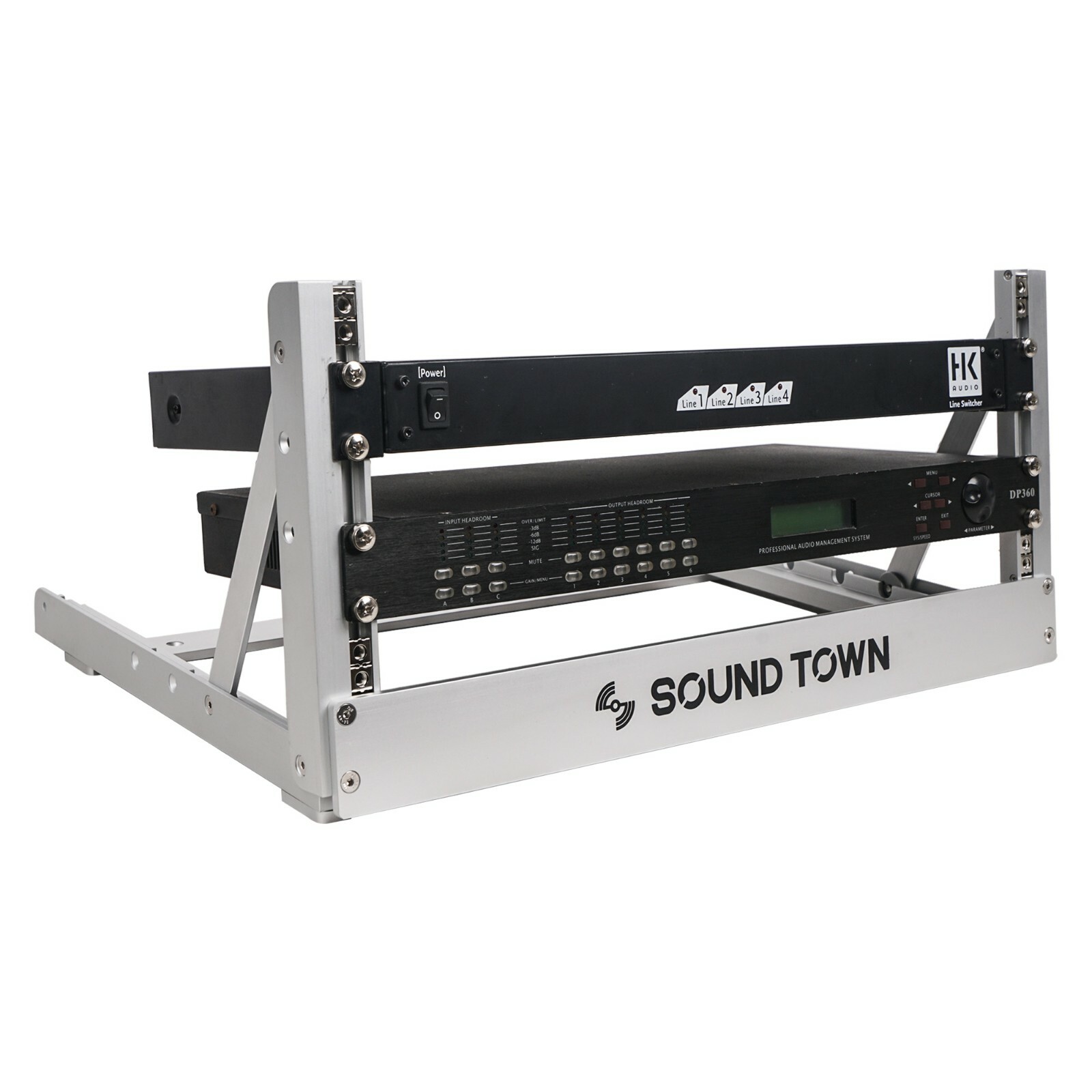 Sound Town 4U Aluminum 2-Post Desktop Open-Frame Rack, Angle Adjustable (2PF-4A)