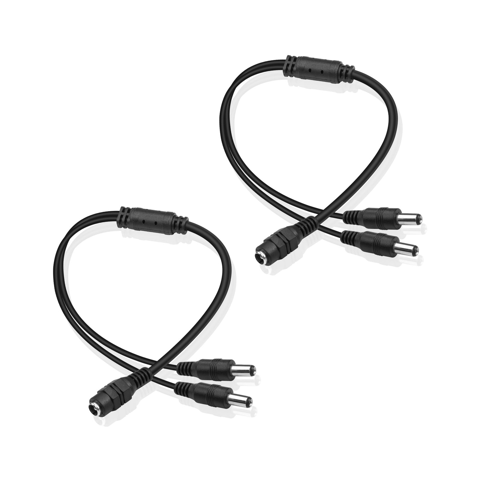 GINTOOYUN DC Y Splitter Cable 1 Female to 2 Male,5.5mm x 5.5mm x 2.1mm, Black