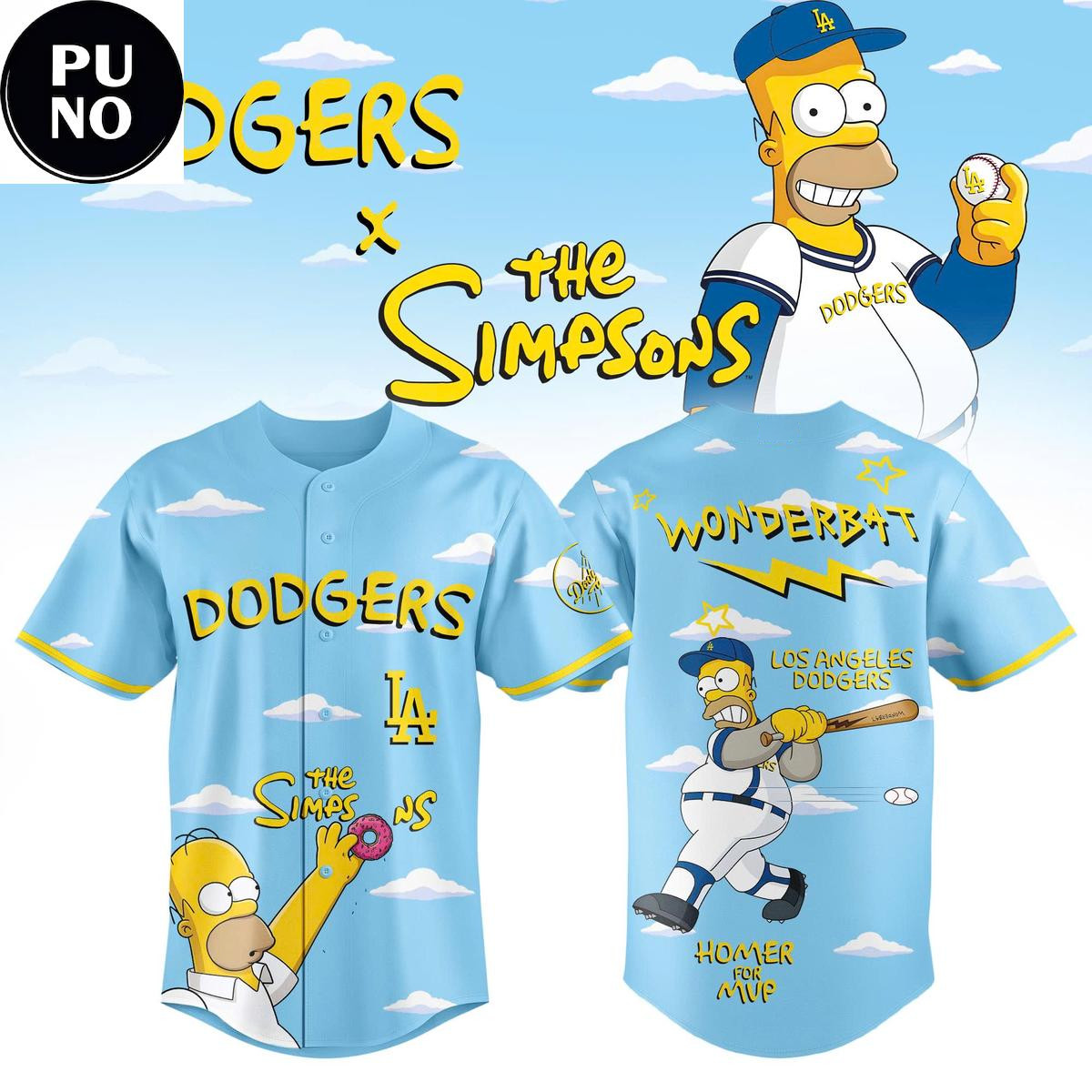 Custom Name - Dodgers x Simpsons Night 2026 Baseball Jersey - All Size