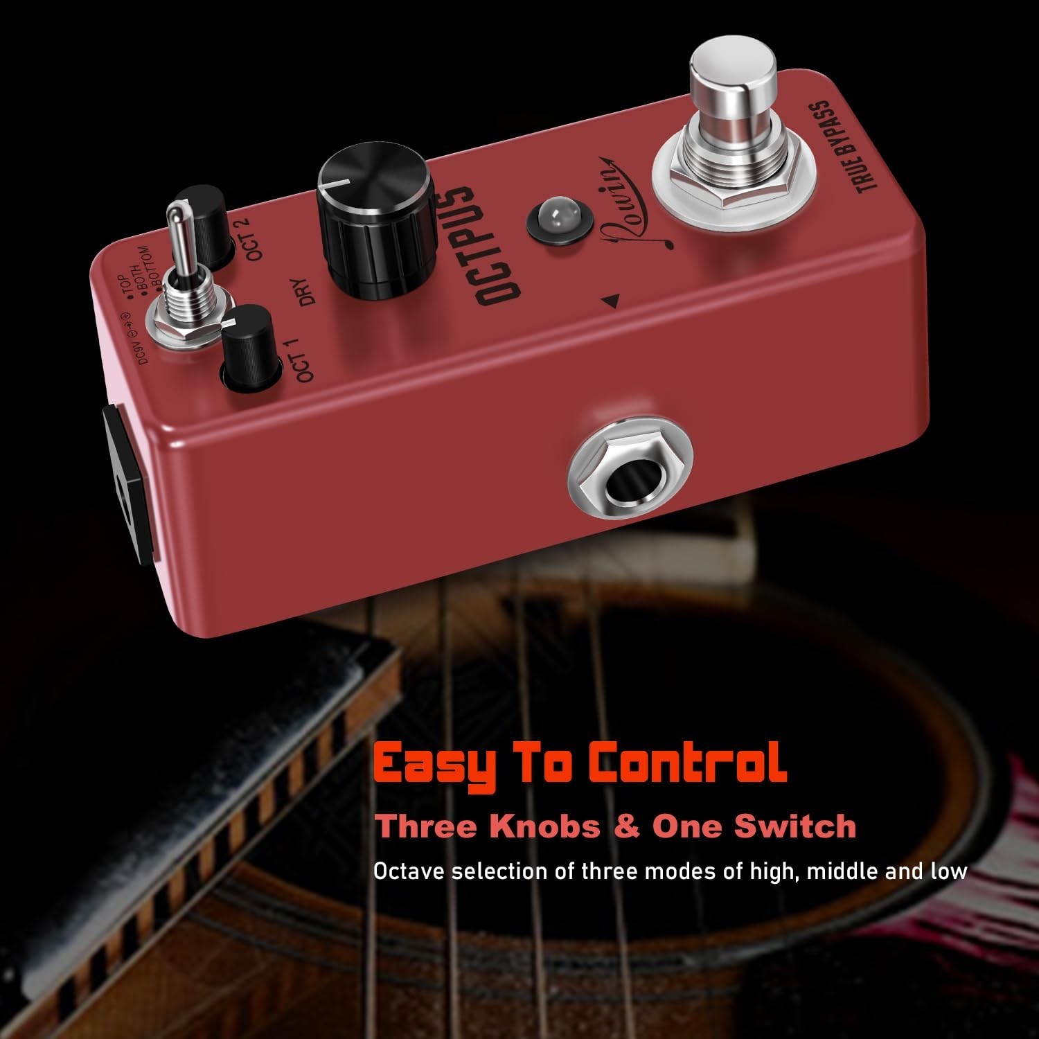 Rowin Polyphonic Octave Guitar Effects Pedal Pure Octopus Digital Mini Single...