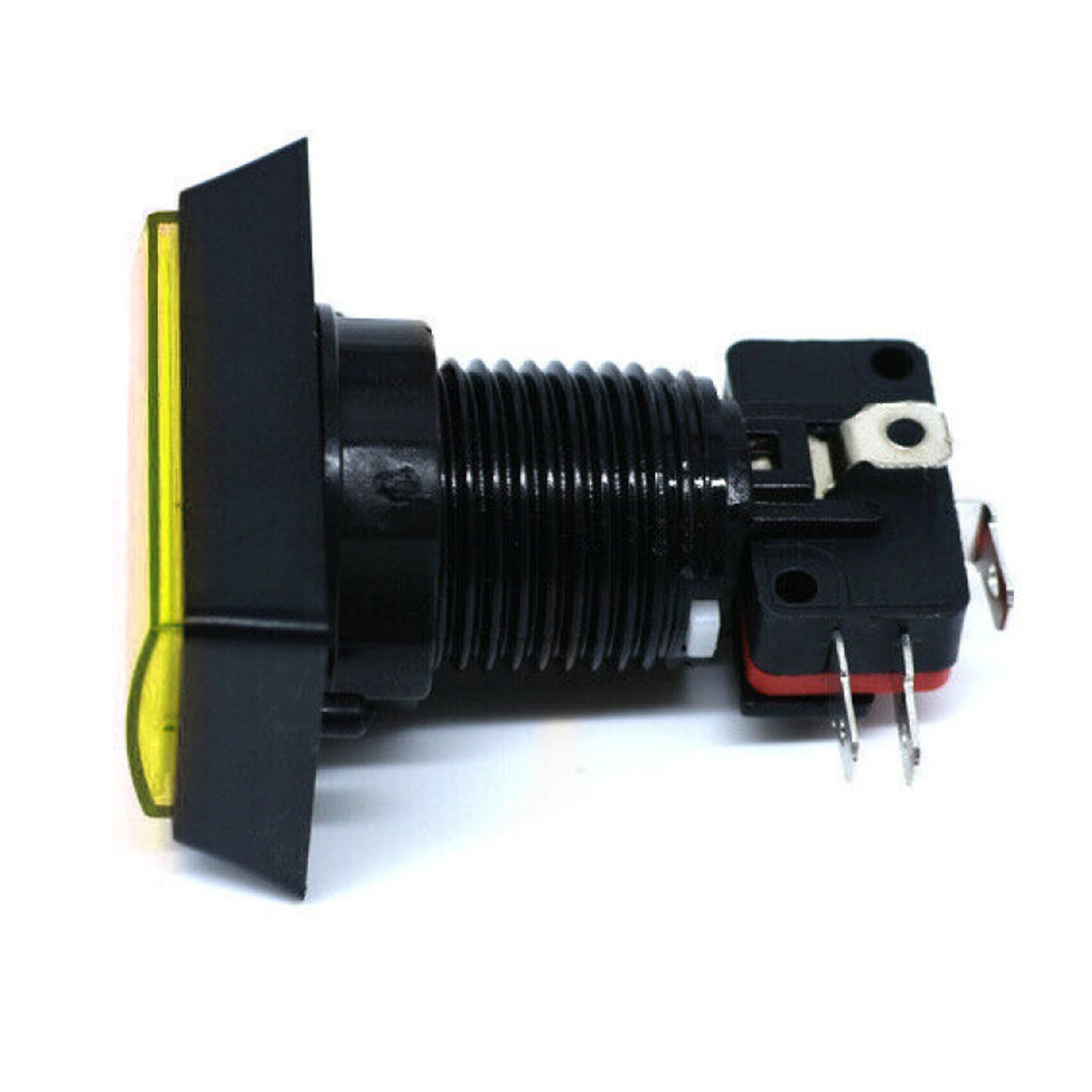 Yellow Arcade Square Rectangle Buttons LED Push Illumilated W/ Microswitch B