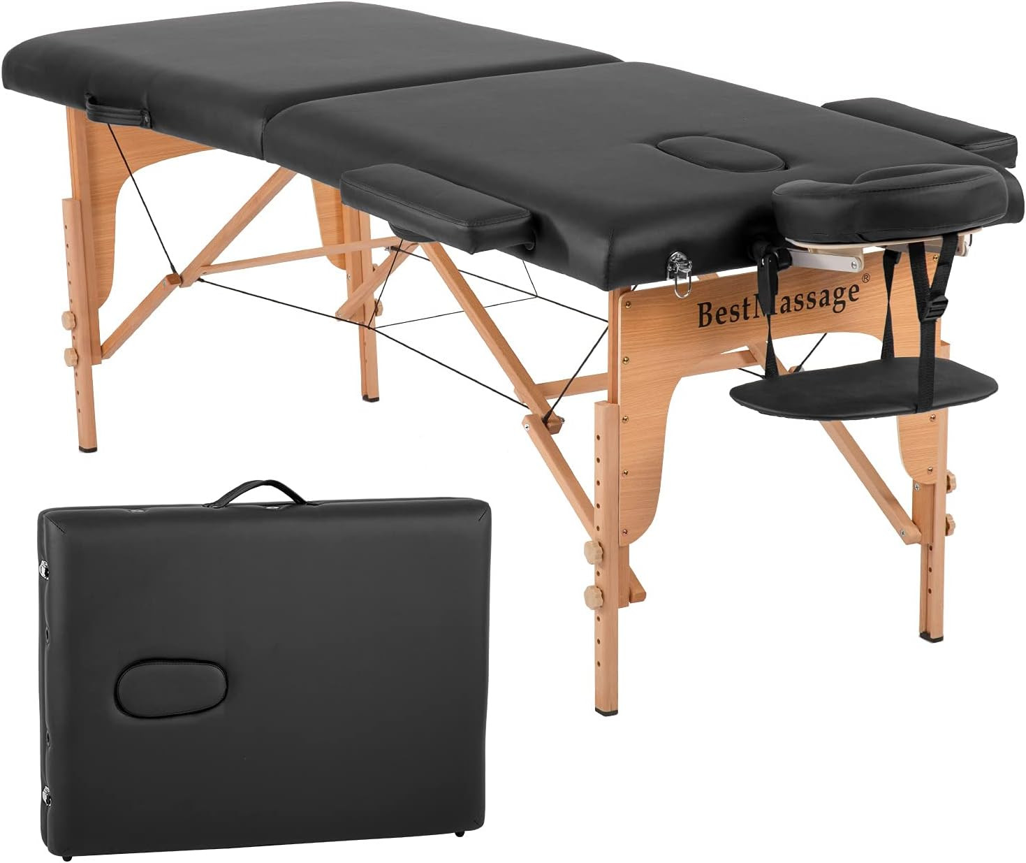 Massage Bed Portable Massage Table 28 Inch Wide Lash Bed Height Adjustable PU Le