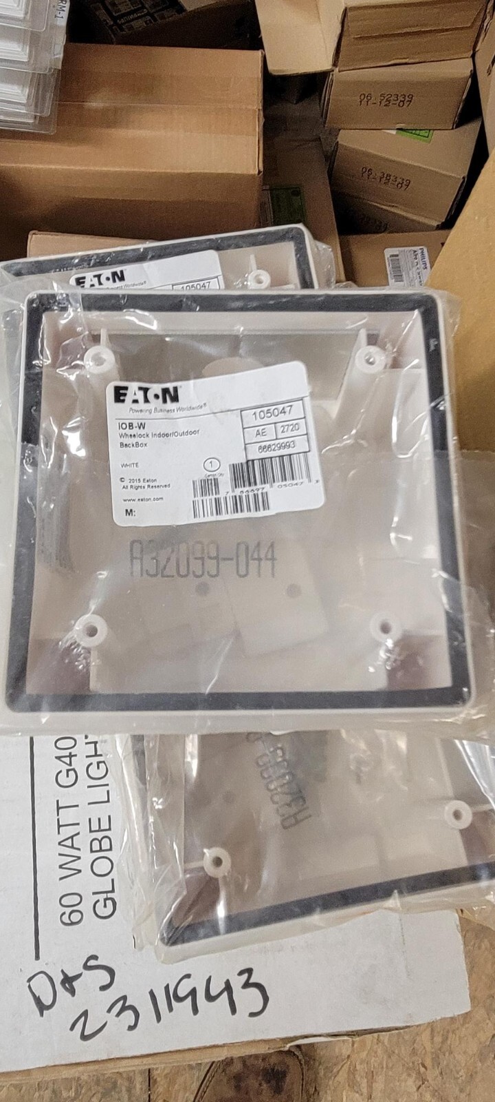 Eaton Wheelock Backbox, Surface, Indoor/Outdoor, White IOB-W