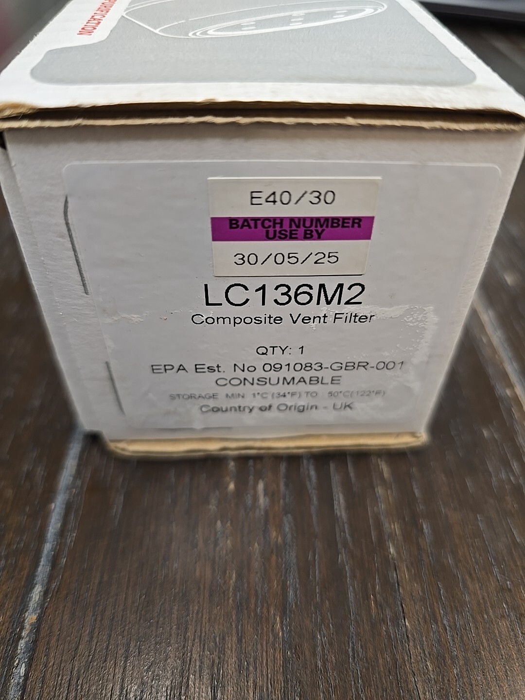 Elga LC136M2 Composite Vent Filter, Sealed