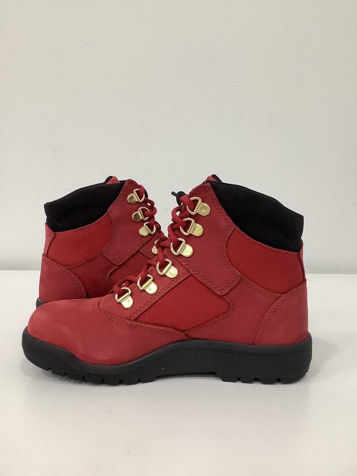 YOUTHS TIMBERLAND FIELD WATERPOOF RED NUBUCK