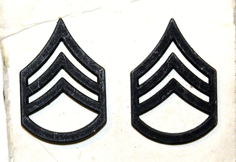 US Army Staff Sergeant Collar Subdued Rank Insignia Pair