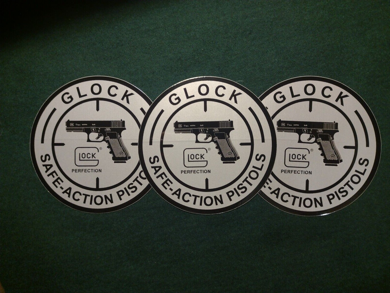 GLOCK PERFECTION SAFE ACTION PISTOLS Three 4" Gen4 Stickers SHOT-SHOW NOS 9MM