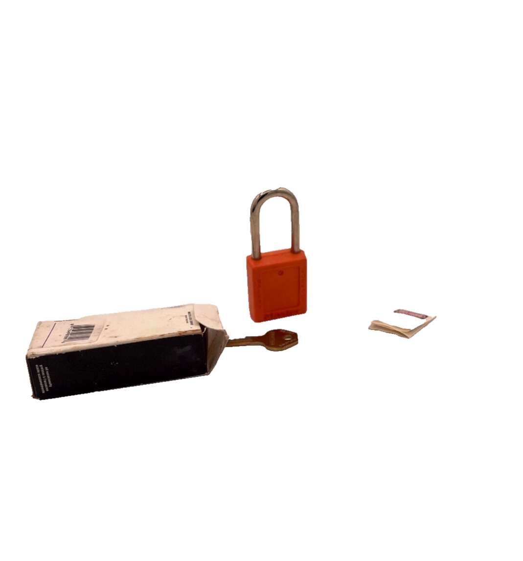 Master Lock 410ORJ Lockout Padlock Orange Durable Lightweight with Master Key