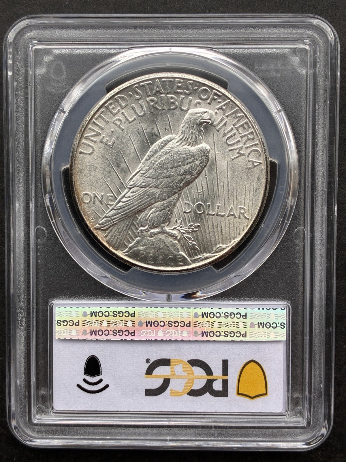 1923-S TONED PCGS MS62 Peace Silver Dollar