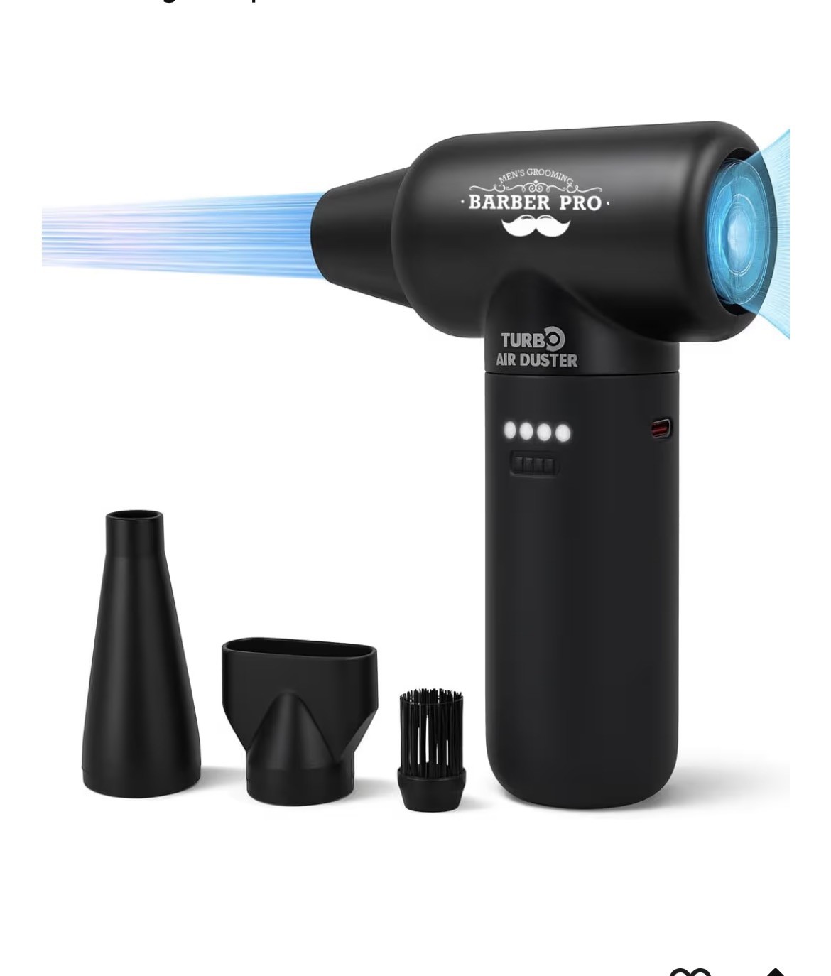 Compressed Air Duster - Electric Duster for Hair Barber, 3 Gear Mini Portable Je