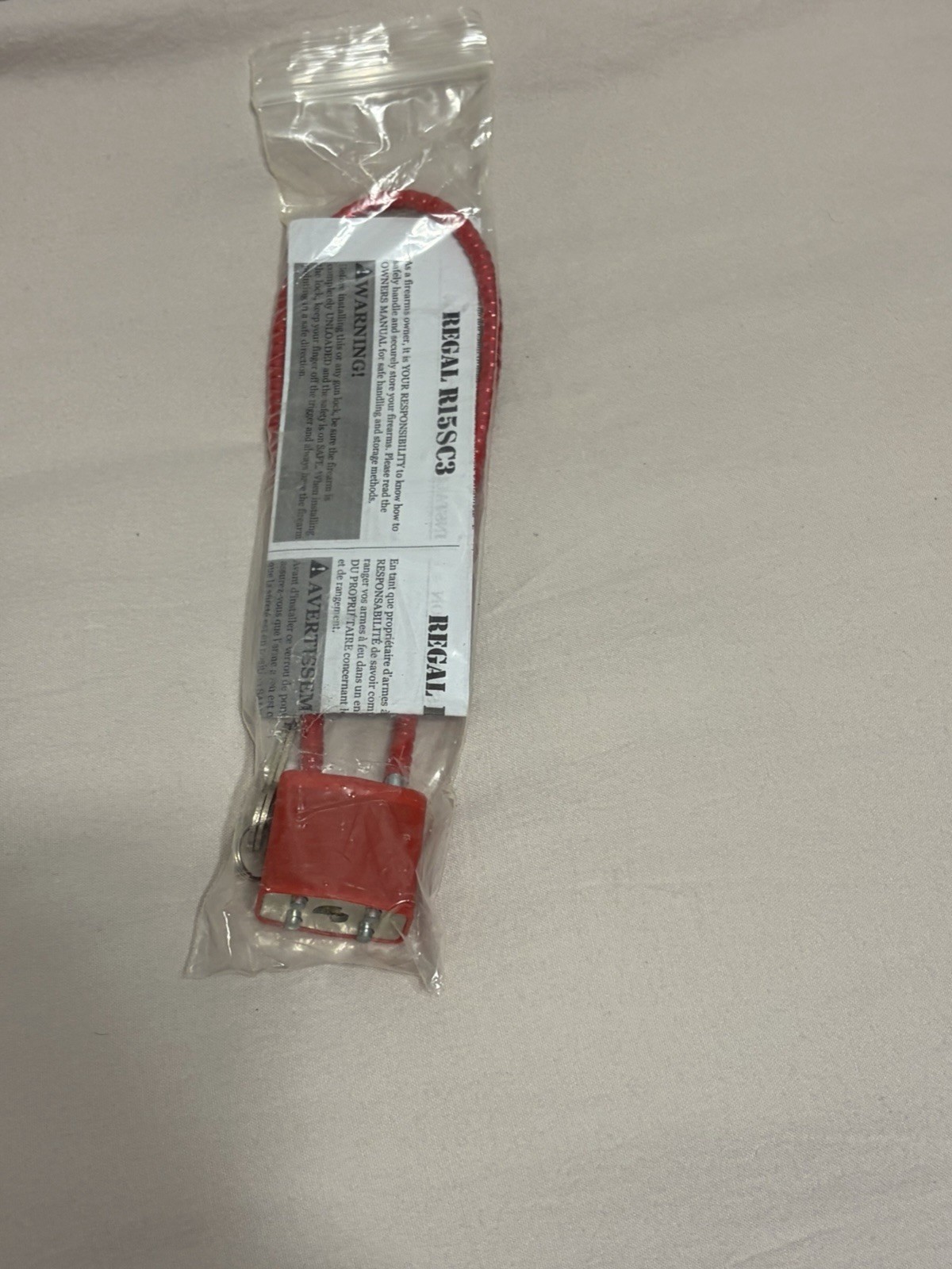 Regal Firearms Orange/Red Glock 15" Gun Cable Lock R15SC3