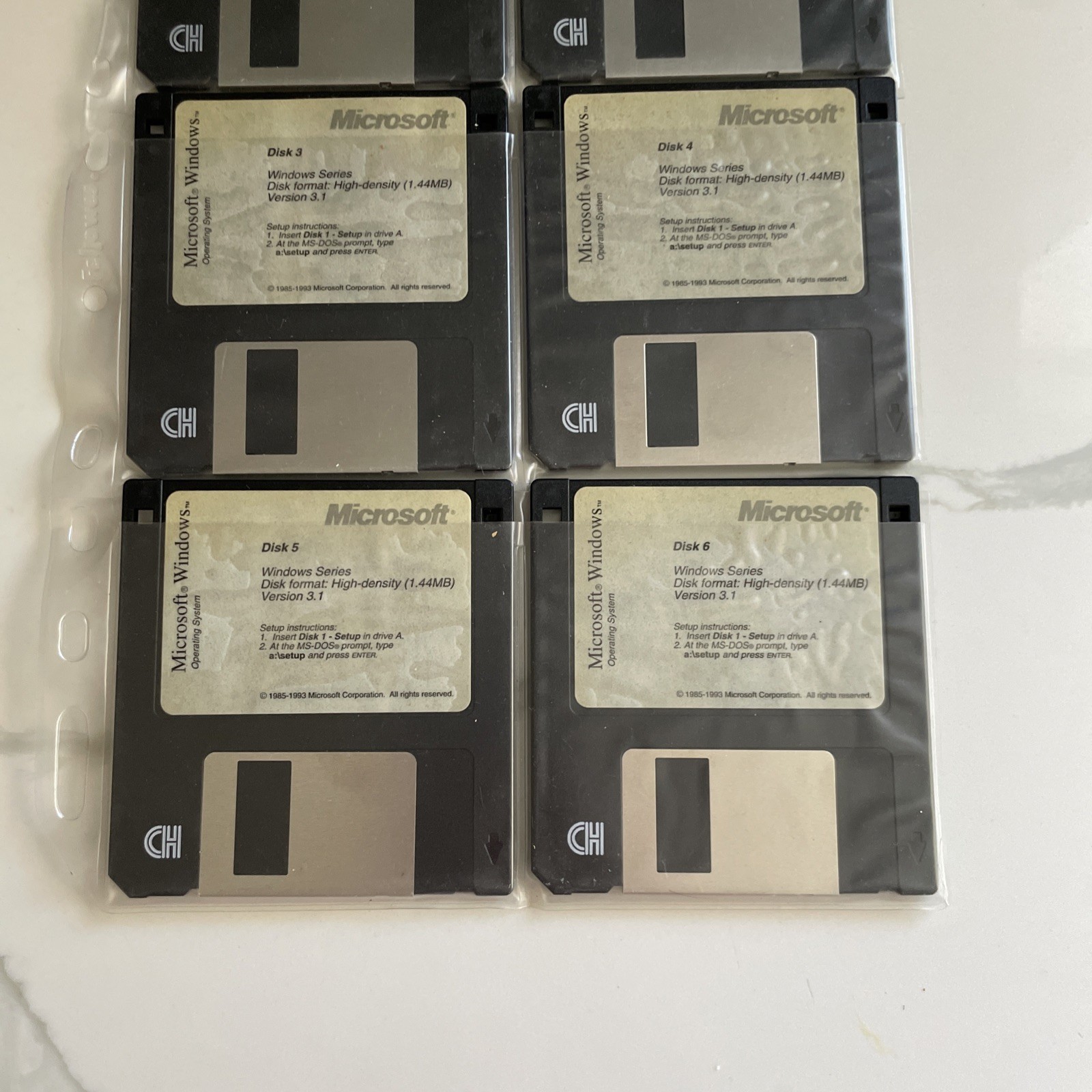 Microsoft Windows 3.1 Operating System 3.5" Floppy Disk Set English
