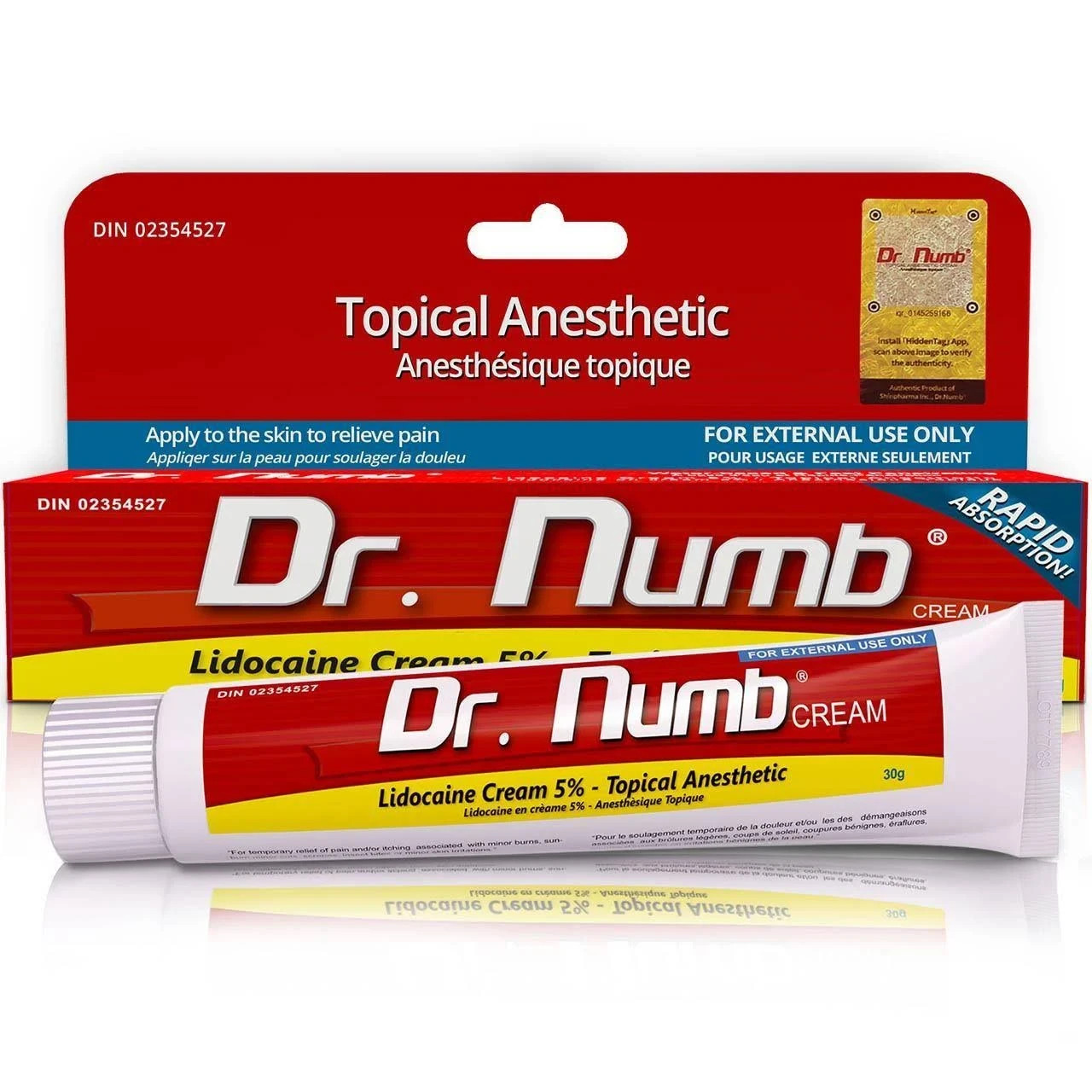 Dr. Numb Pain Relief Numbing Cream 5% 30 g (1.06 oz) Exp: 12/2025