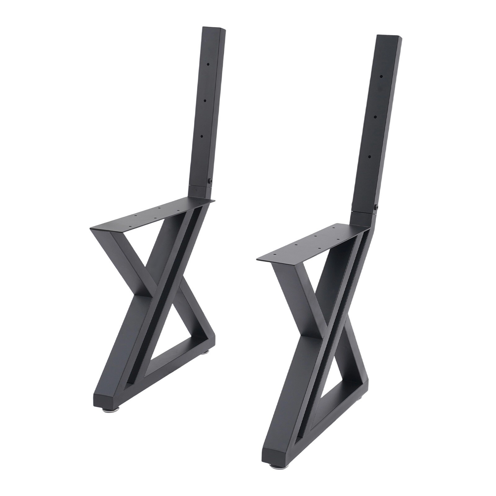 2PCS Bench Legs Z-Shaped Bench Legs with Backrest Bracket Bench Legs Black