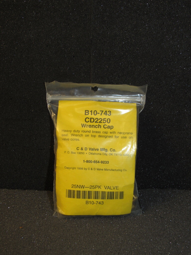 C&D Valve Brass Wrench Caps B10-743 CD2250 (Lot of 25)