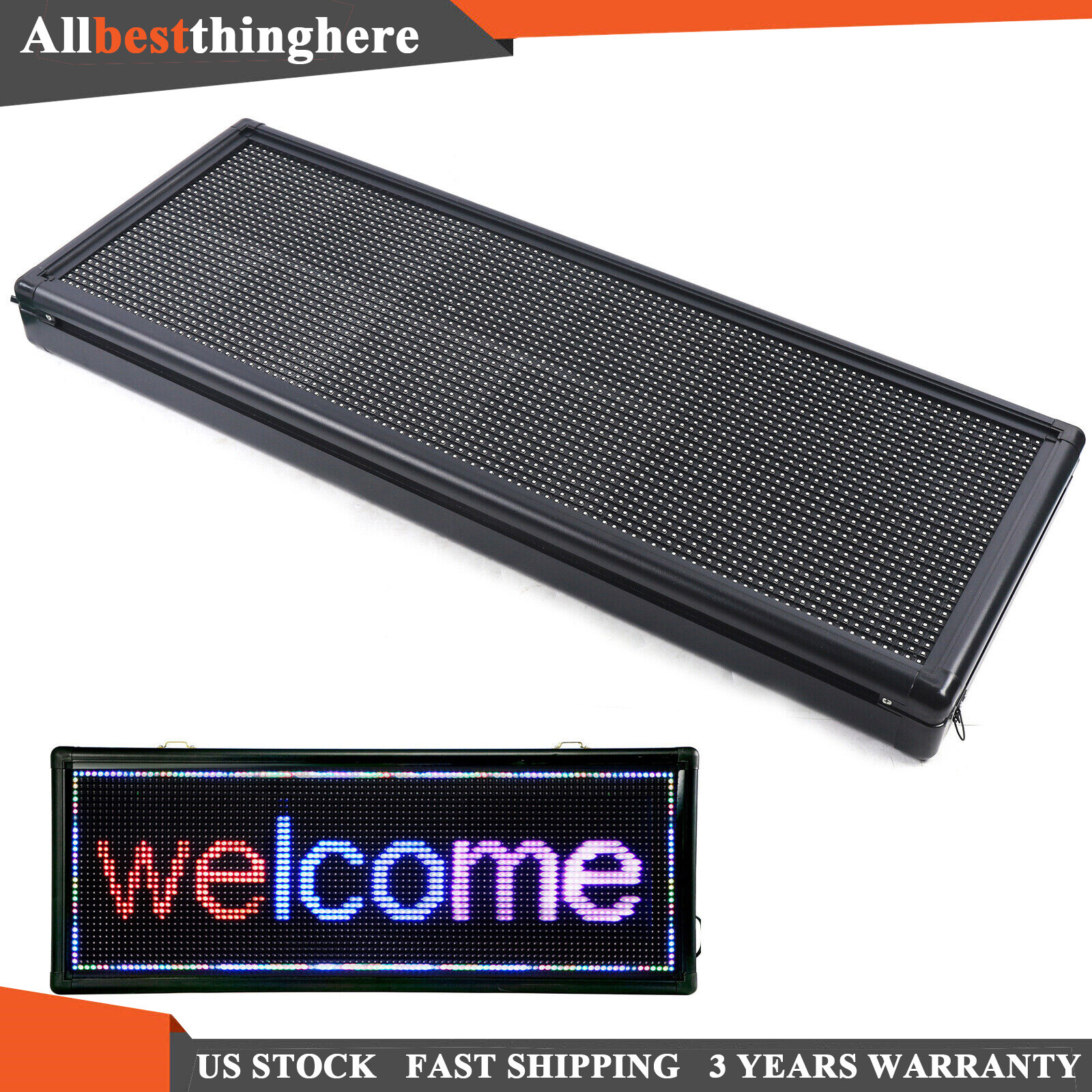 40"*15" LED Sign 3 Colors Sign Programmable Scroll Message Display Board