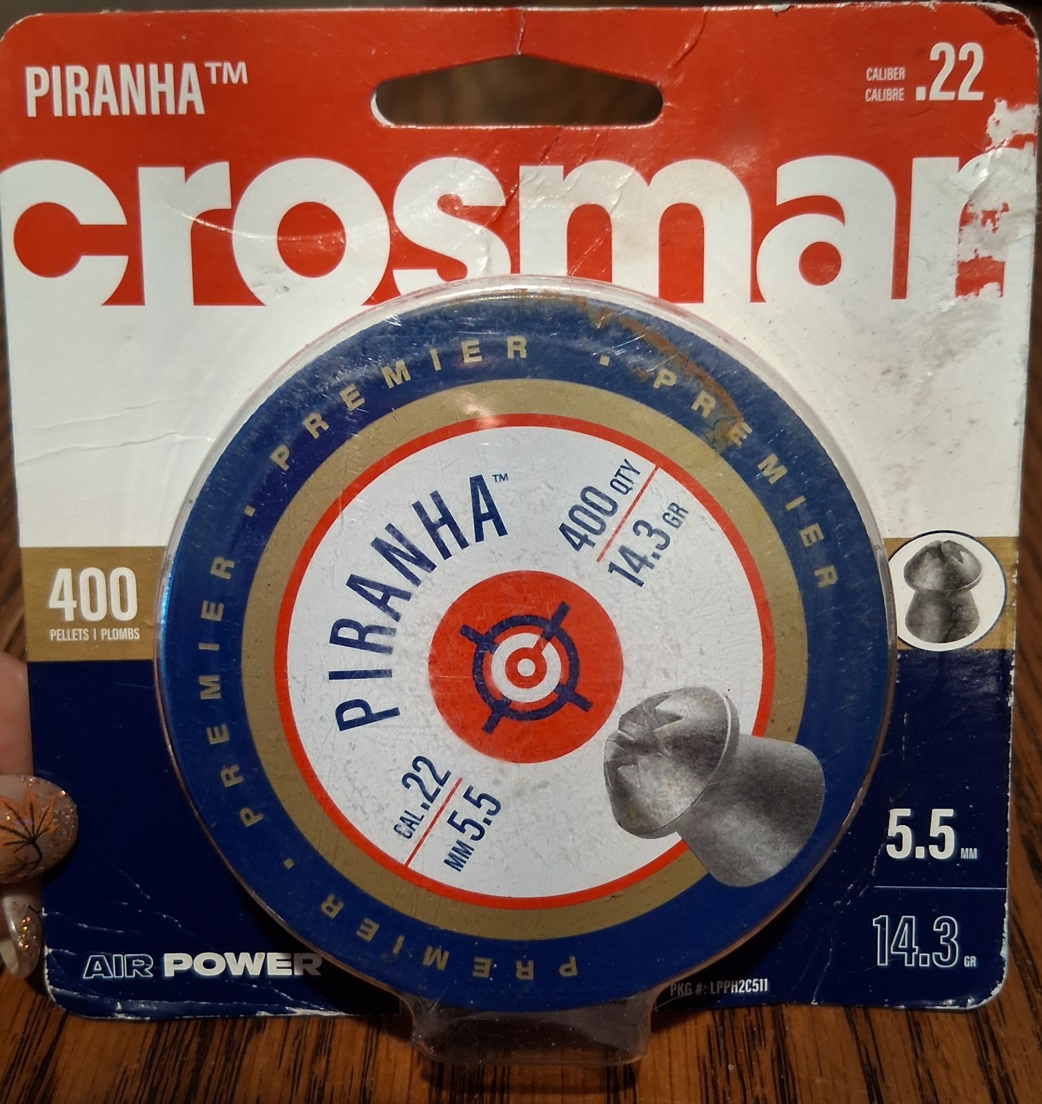 Crosman Premier Piranha Ultimate Hollowpoint Extra Bite .22 Caliber 400 Pellets