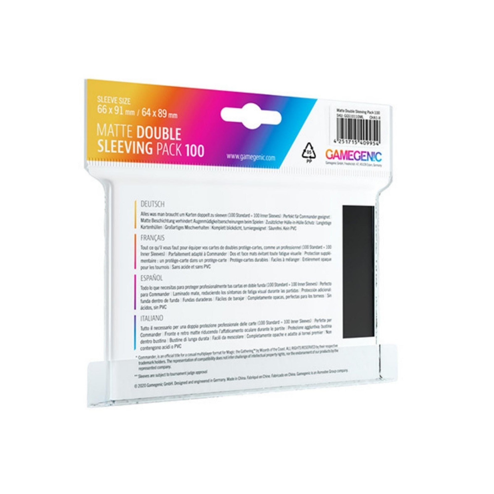 Prime Matte Double Sleeving Pack 100 | Card Sleeving Pack Includes 100 Prime ...
