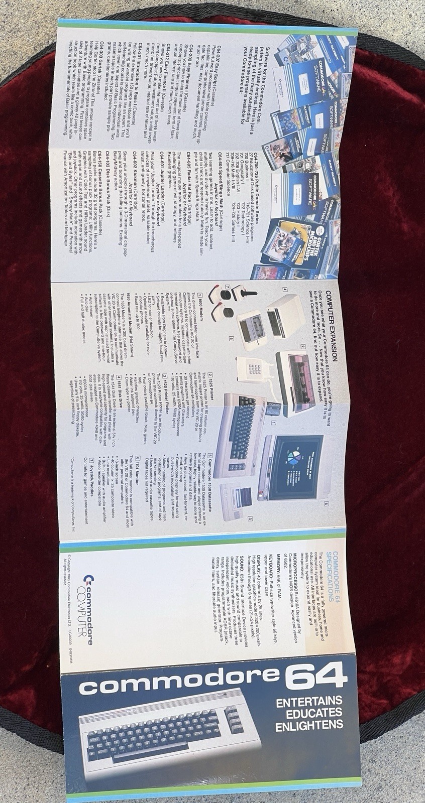 Commodore 64 1983 Vintage Computer Pamphlet Brochure Paperwork Poster