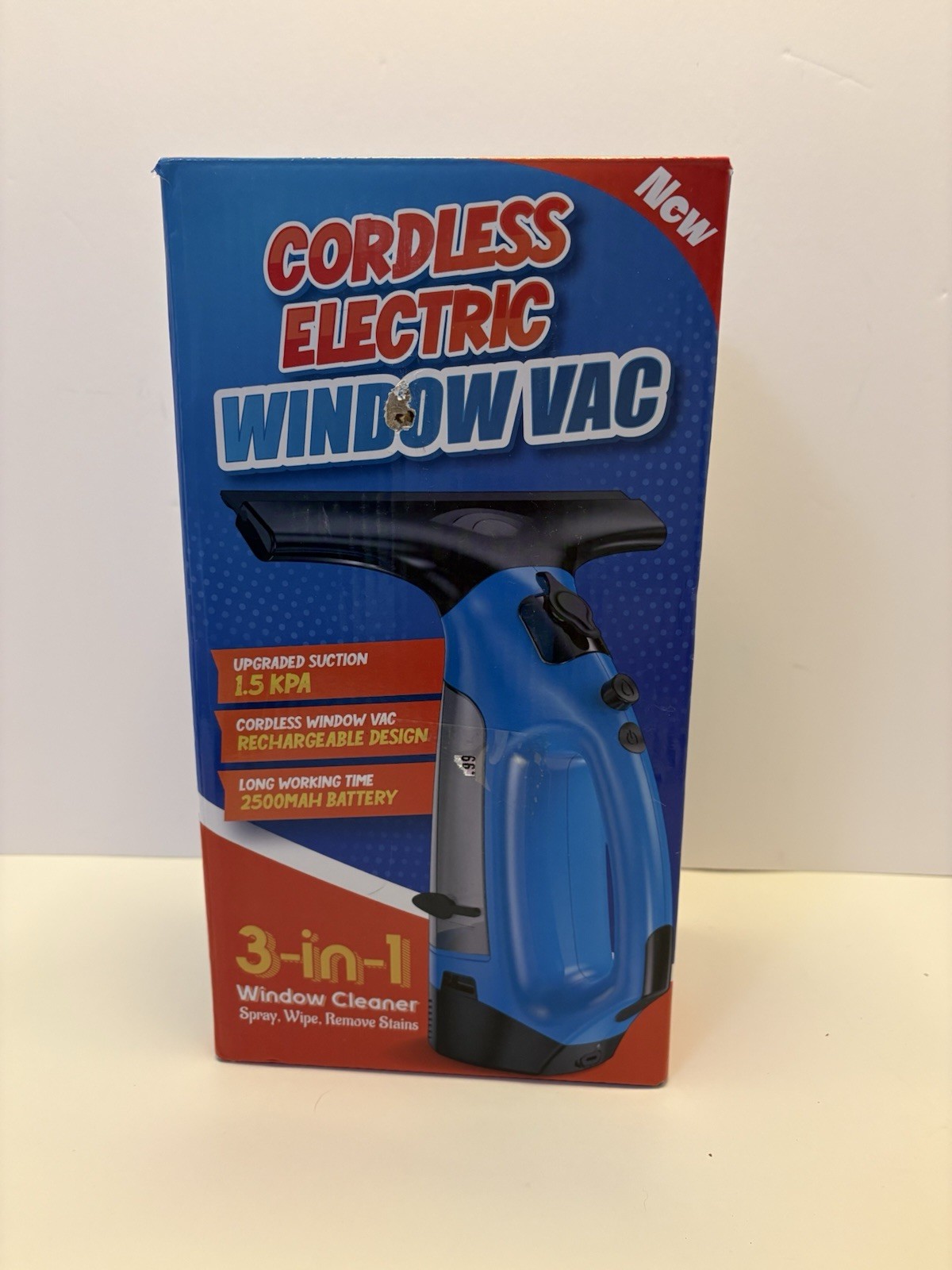 3-in-1 Rechargeable Window Vacuum Squeegee Cordless with 10 inch Blade, Window