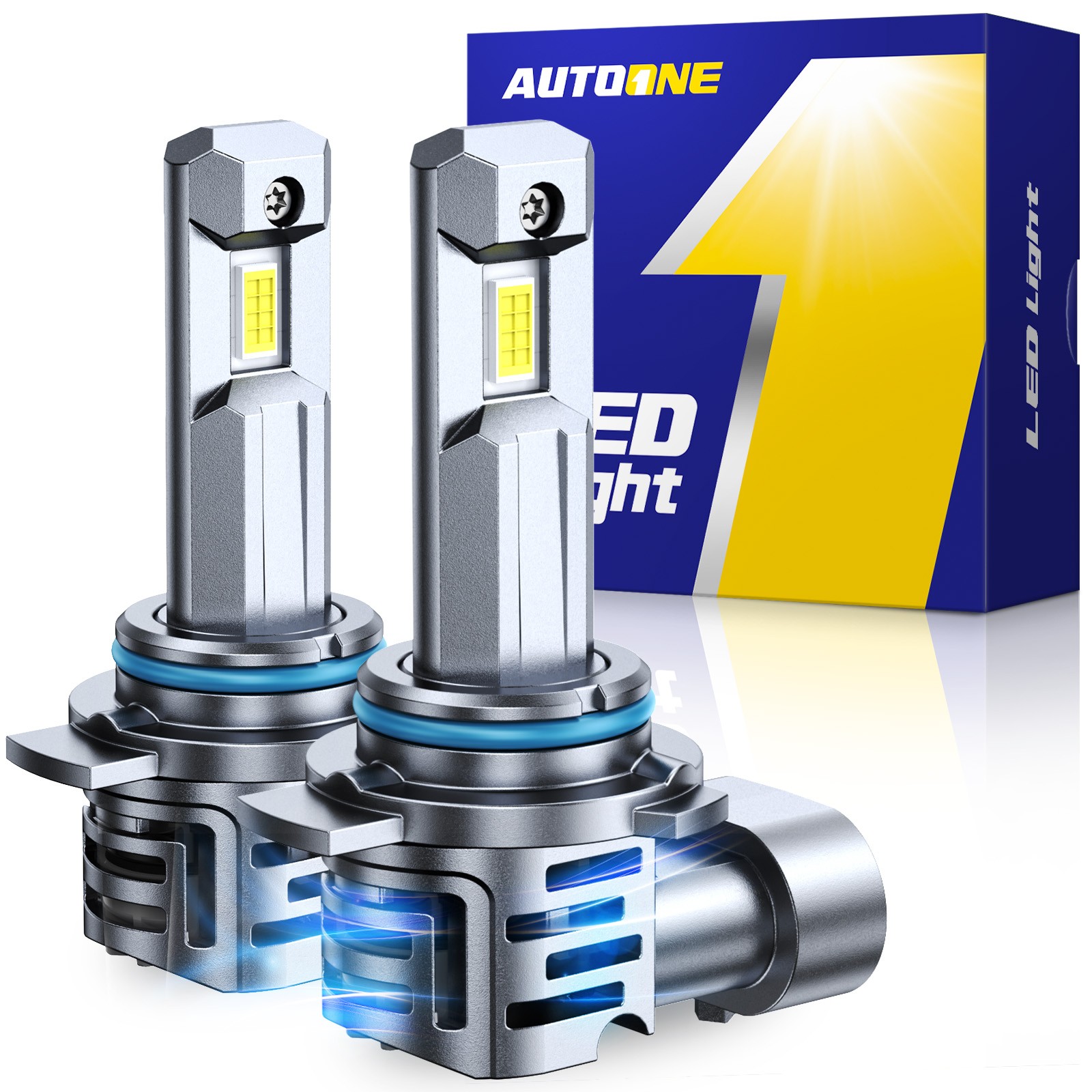 9012 HIR2 10000K LED Headlight Bulbs Kit High Low Beam Super Bright Combo White