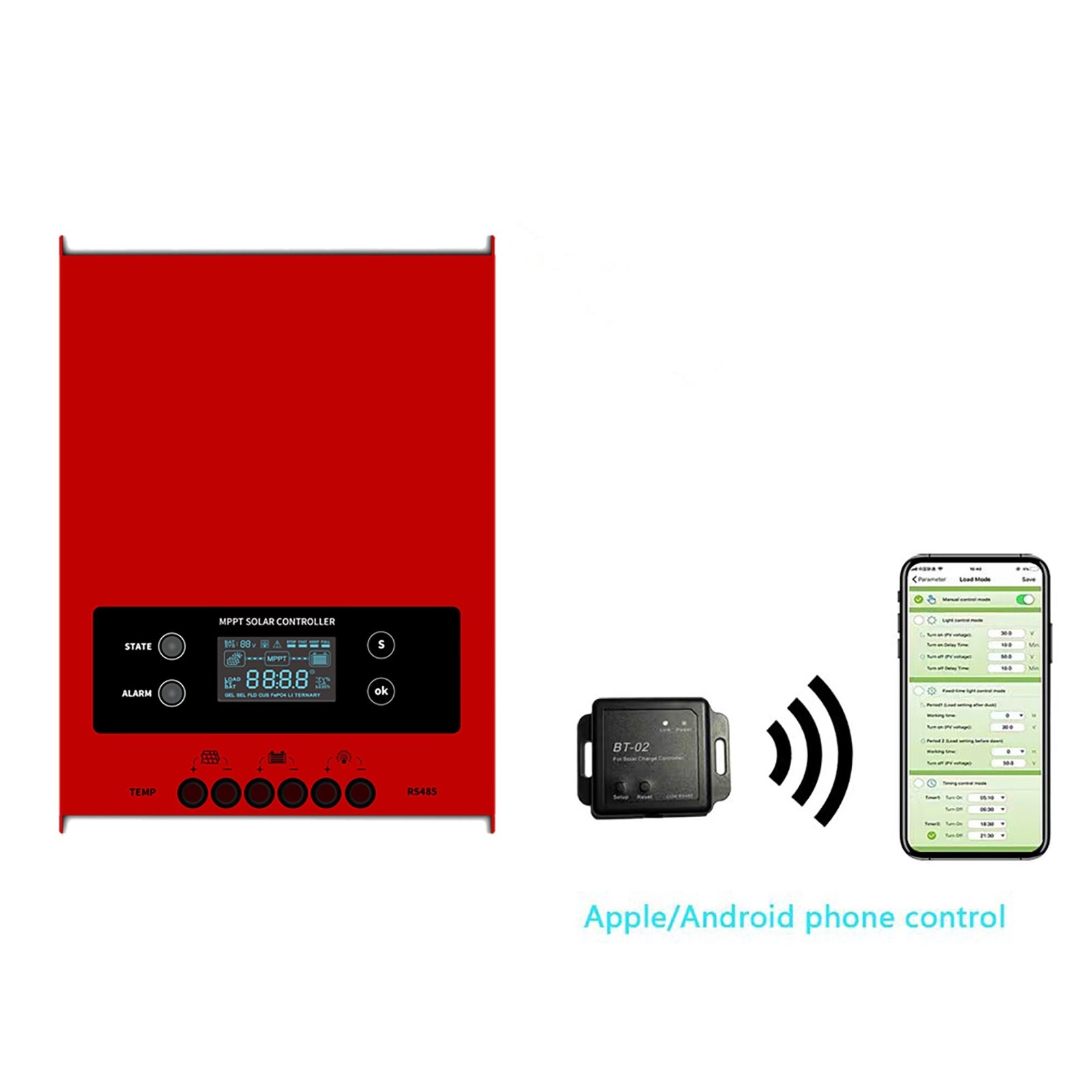 100A MPPT Solar Charge Controller 12V 24V 48V Battery Regulator with Bluetooth