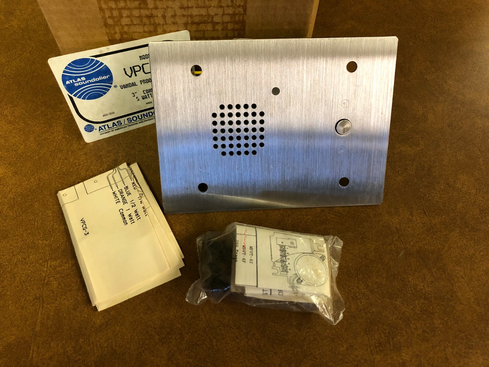 Atlas Sound VPCS-3PB 3 Gang 25V Vandal Proof Intercom Station