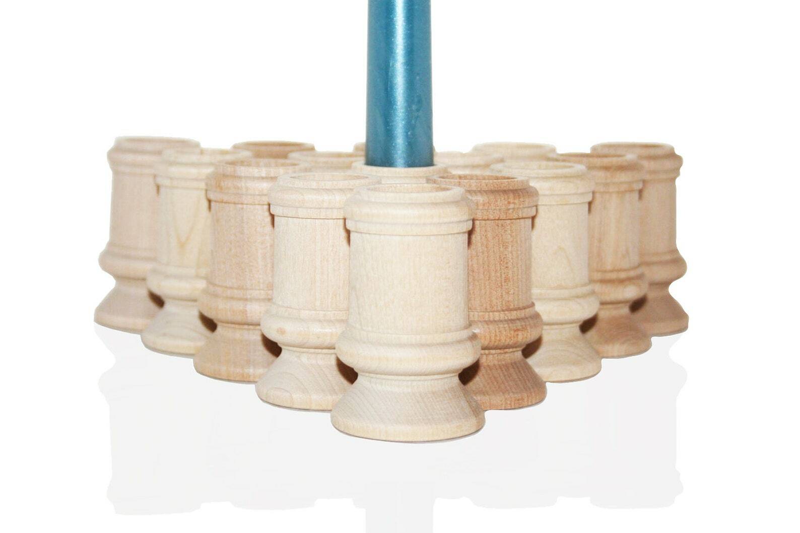 10- 2.5" Tall Natural Wood Candlestick Holders DIY Wedding Accents Home Decor