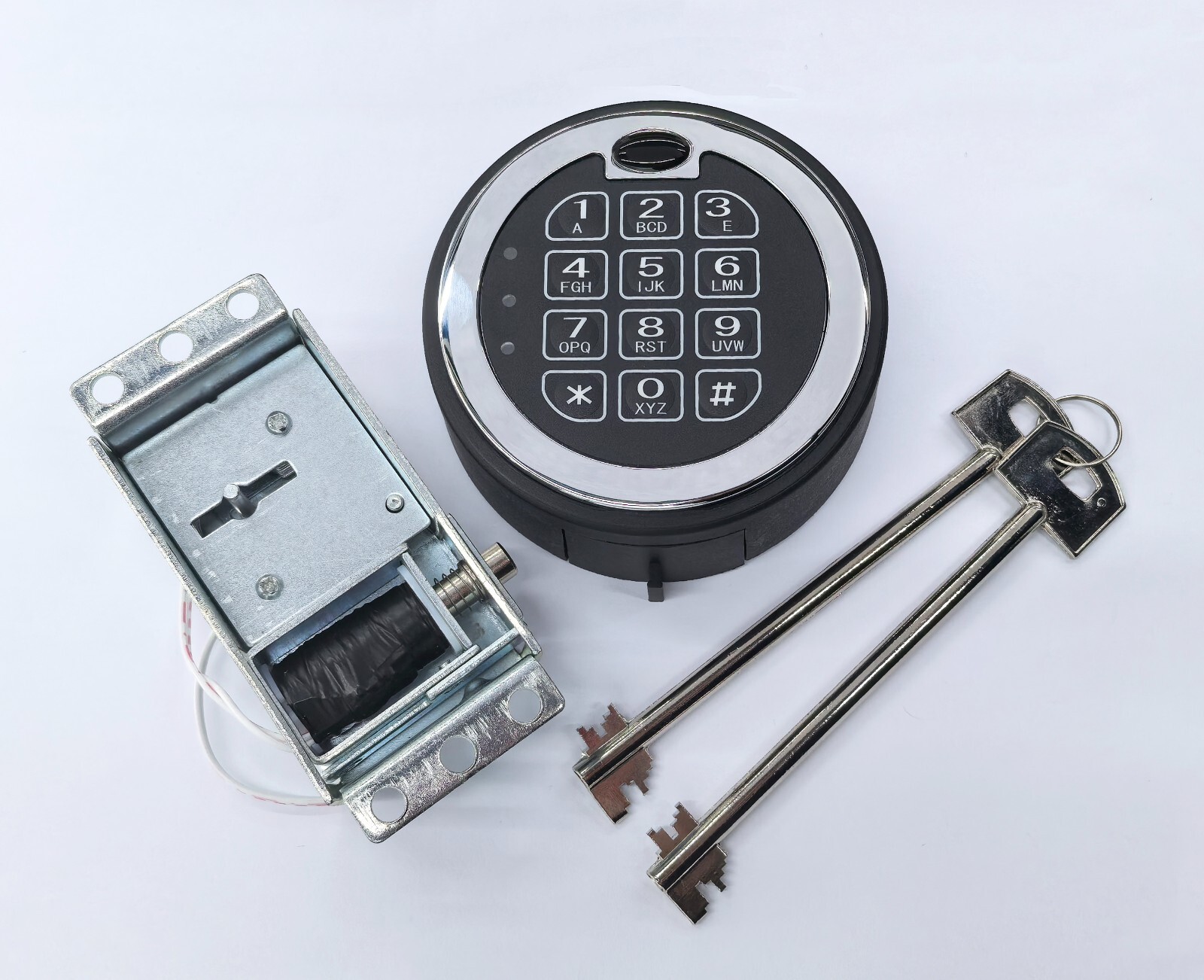 Digital Keypad Lock Gun Safe Lock Replacement Electronic Solenoid Lock 2 Keys