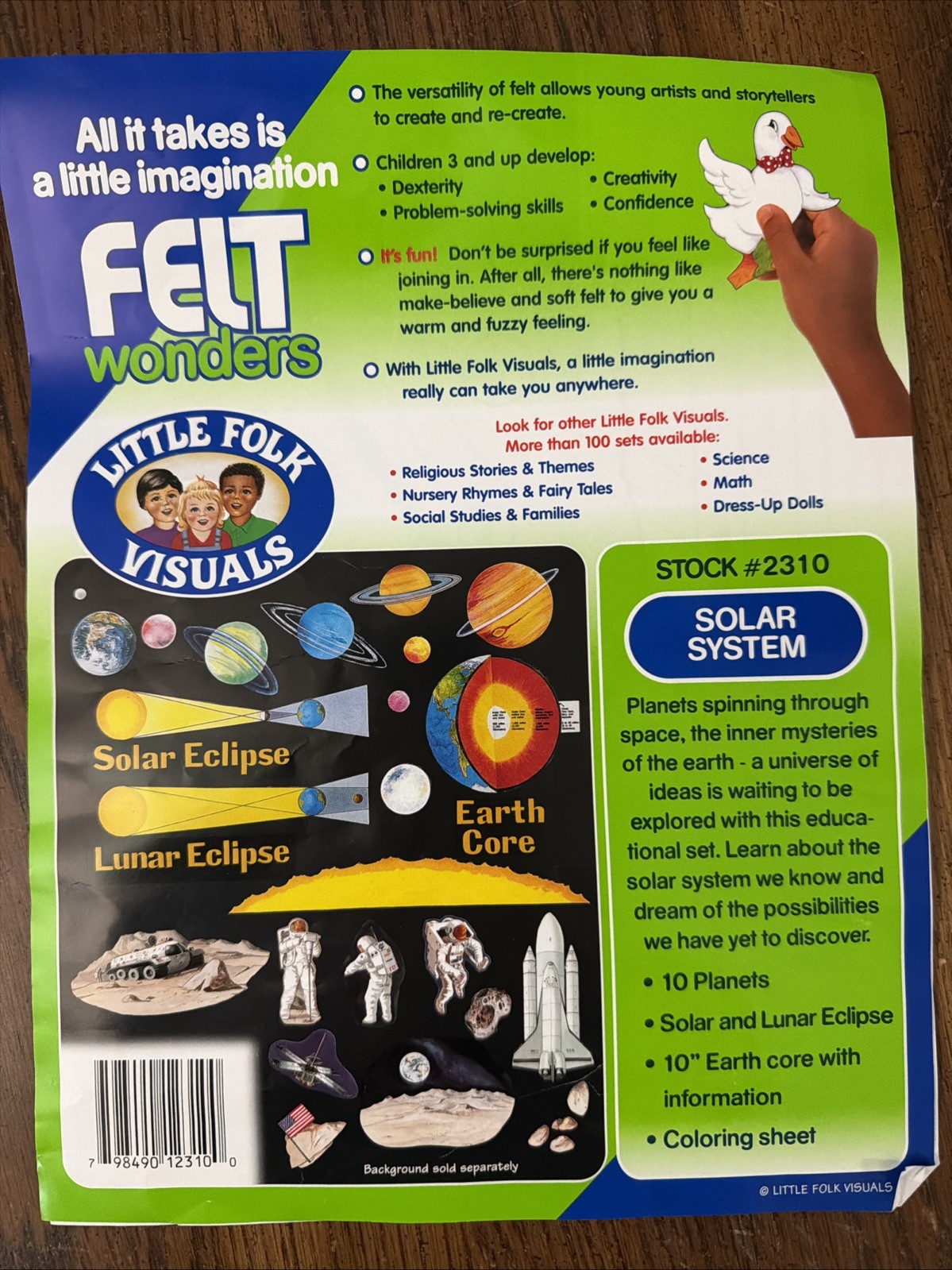 Little Folk Visuals Felt Set 2310 SOLAR SYSTEM Uncut New Science Homeschool