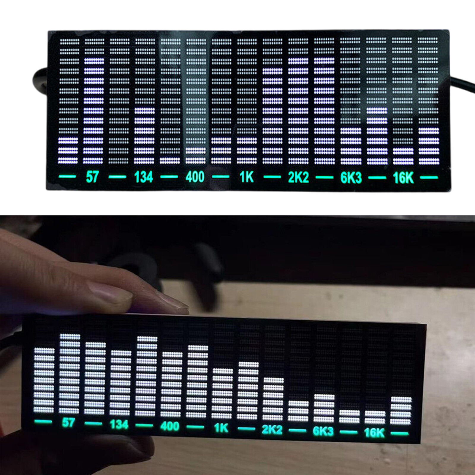 LED Sound-controlled Audio Level Indicator VU Meter 15-segment Spectrum Display