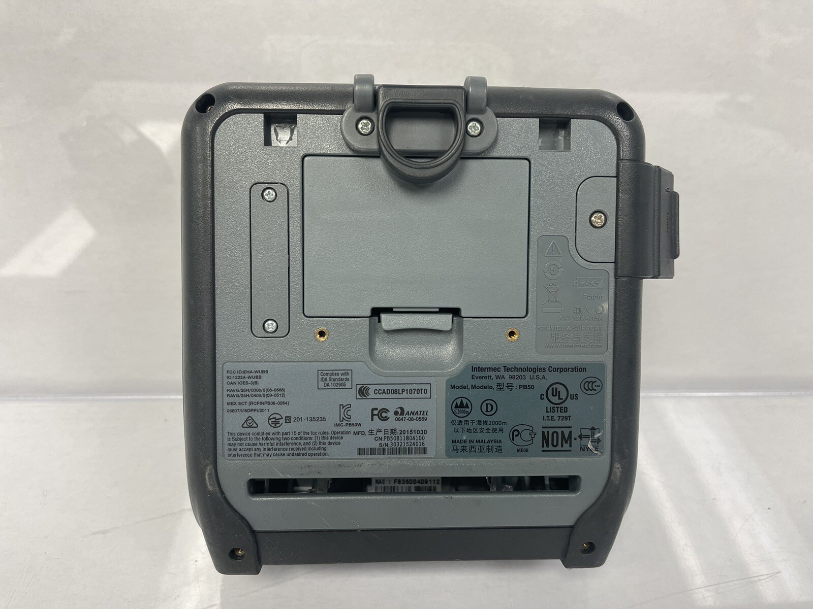 Intermec PB50 Mobile Thermal Barcode Printer w/ Power Adapter