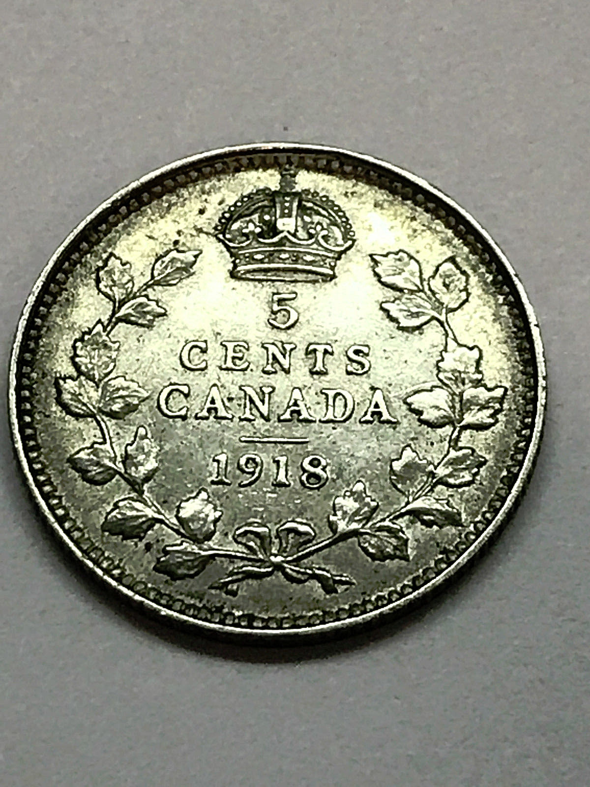 1918 Canada 5 Cents Silver VF+ #1973