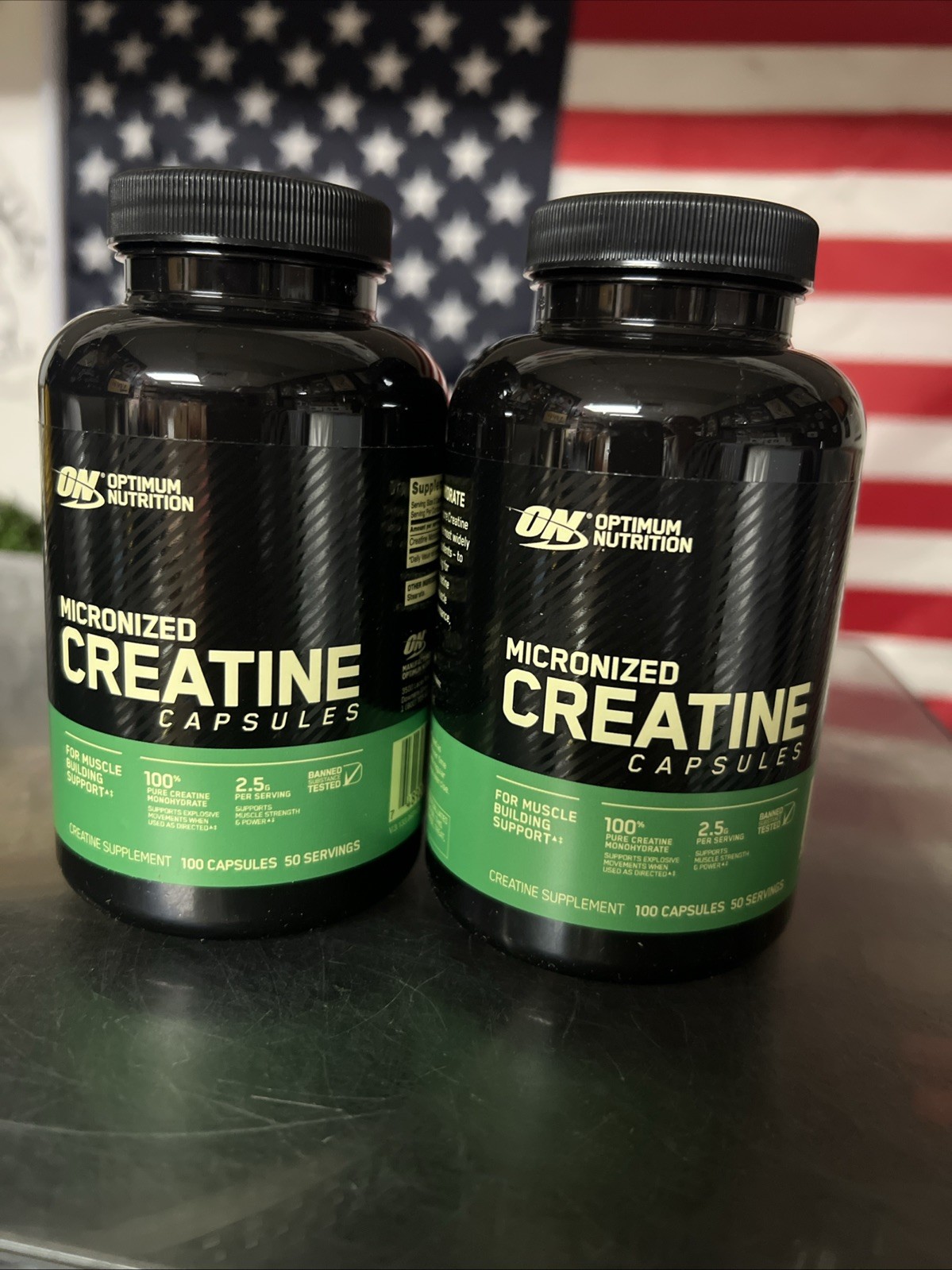 Micronized Creatine Capsules, 100 Capsules Ea Optimum Nutrition 2 Pack