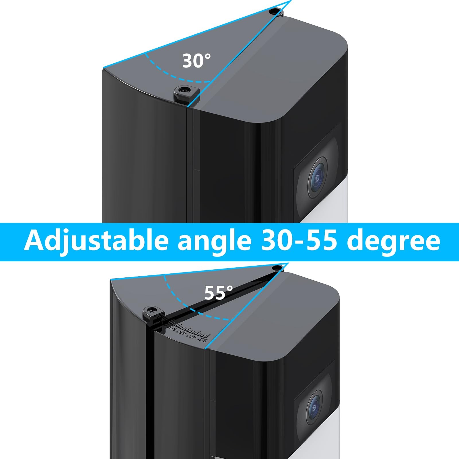 Adjustable 30 to 55 Degree Doorbell Angle Mount Compatible with Most Video Do...