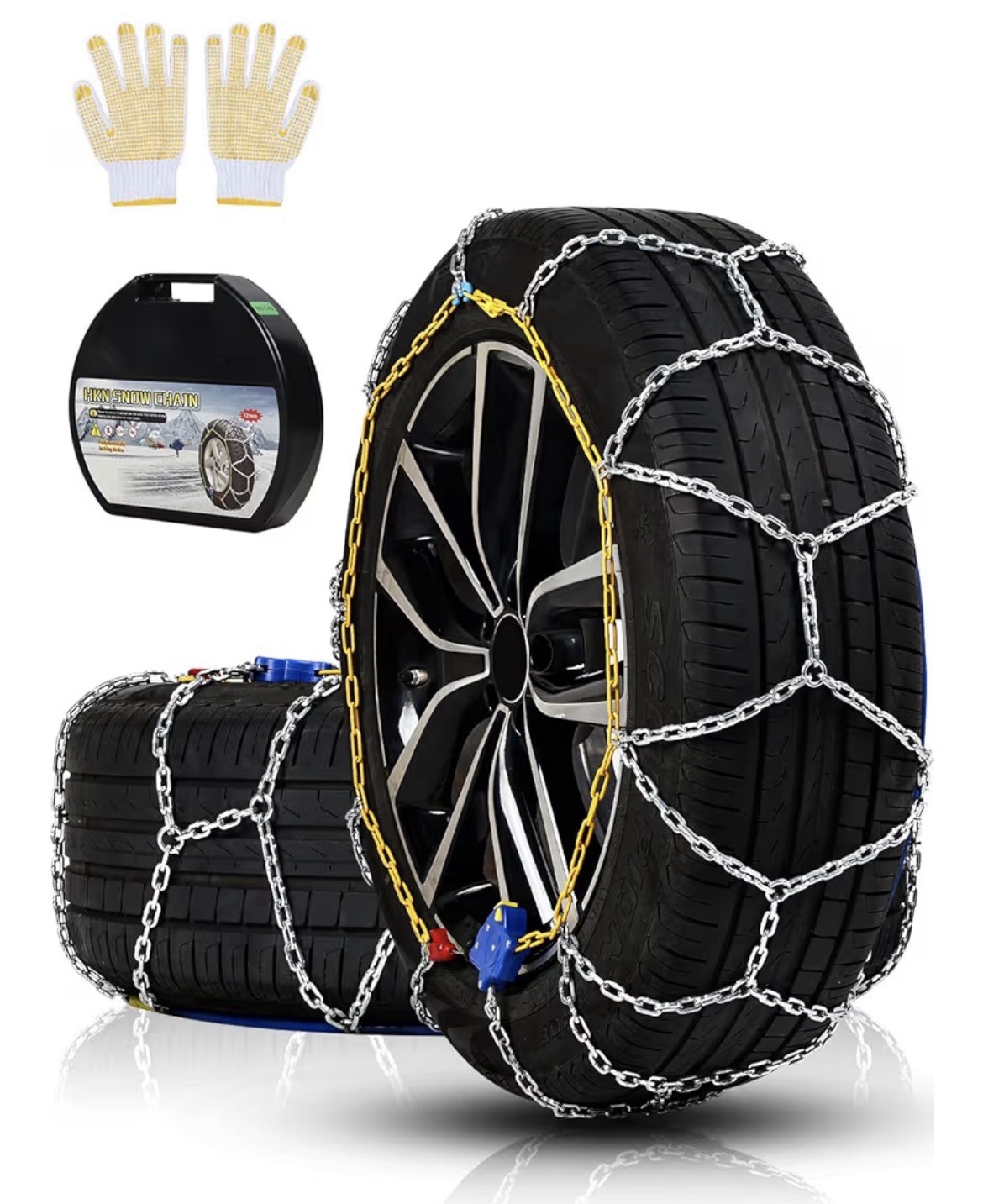 NEW Artizles Auto Tightening Snow Chains HKN120 - 1 Min Quick Fit Set of 2