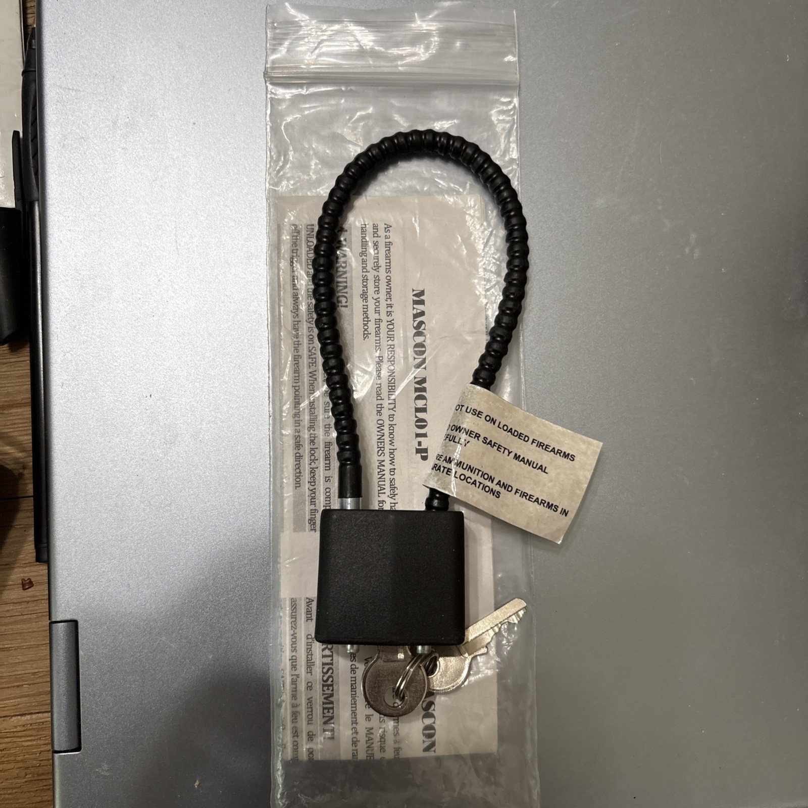 Mascon MCLO1-P Gun Lock Universal  Cablelock Black Safety NEW