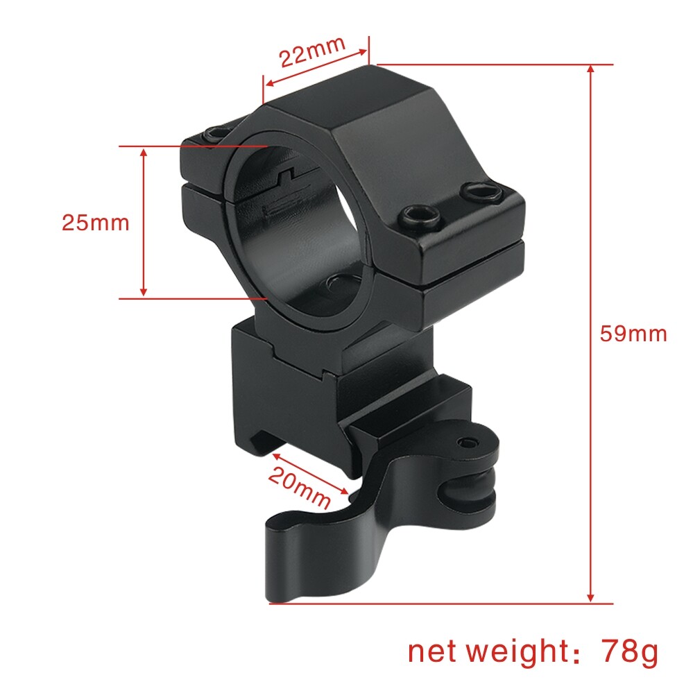Quick Release 30mm/25.4mm 1" Rings 20mm Picatinny Rail Scope Ring Mount -US