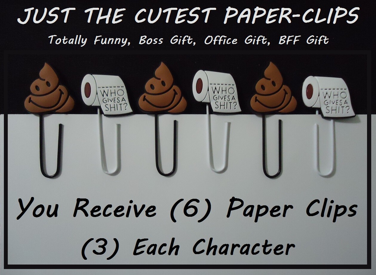 Emoji Poop Paper Clips & Toilet Paper Paper Clips To Cute Stocking Stuffers