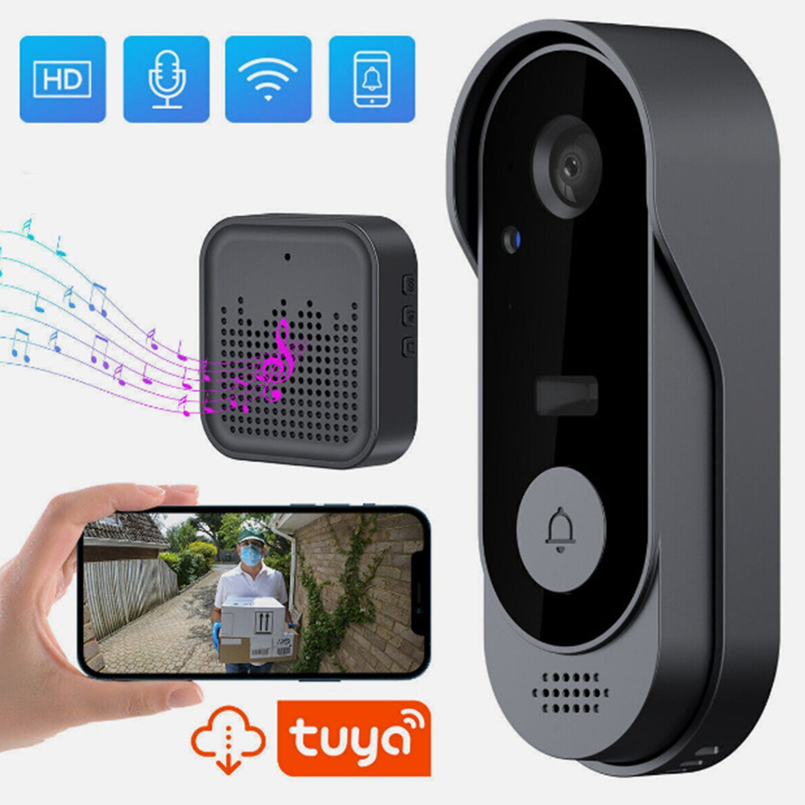 Smart Wireless WiFi Doorbell Camera Phone Door Ring Video Intercom Security Bell