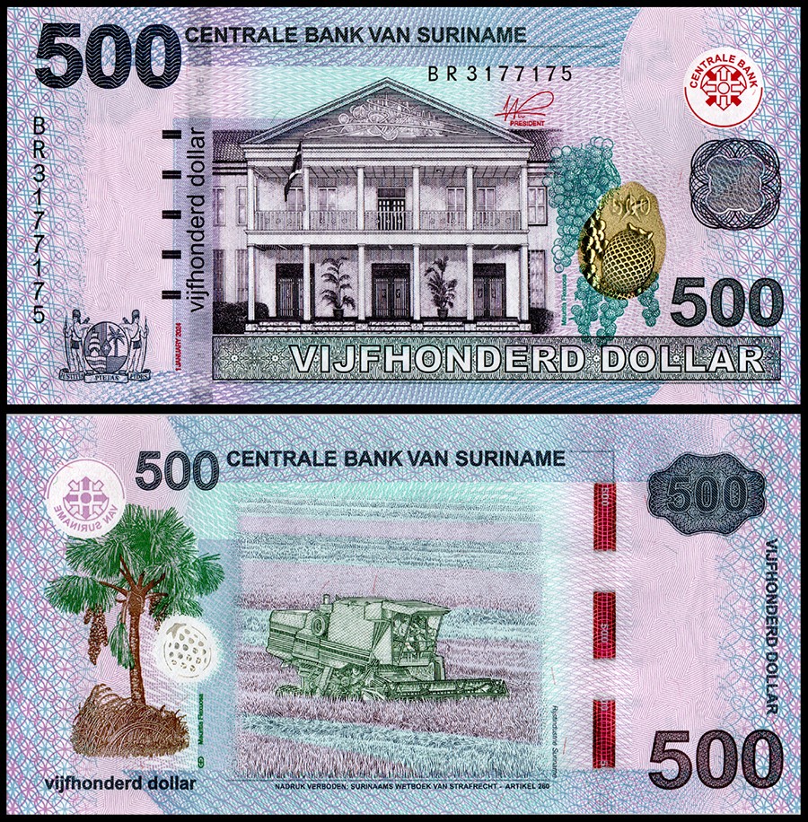 Suriname 500 Dollars, 2024, P-166Ba, UNC