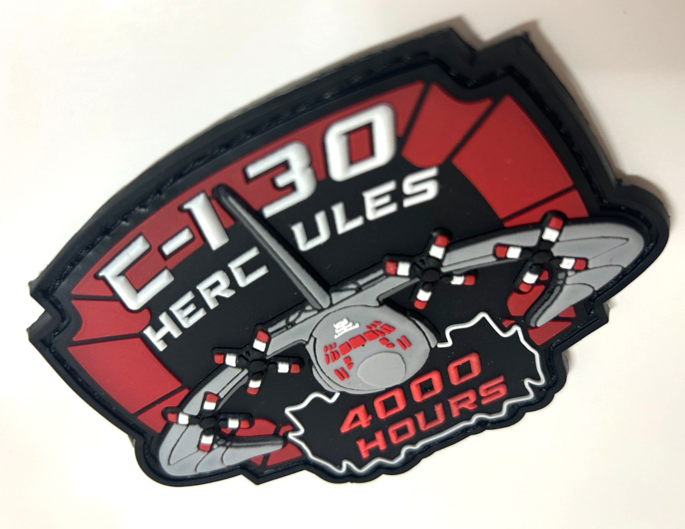 USAF C-130 / 4000 HOURS SHOULDER PATCH -HIGH QUALITY PVC