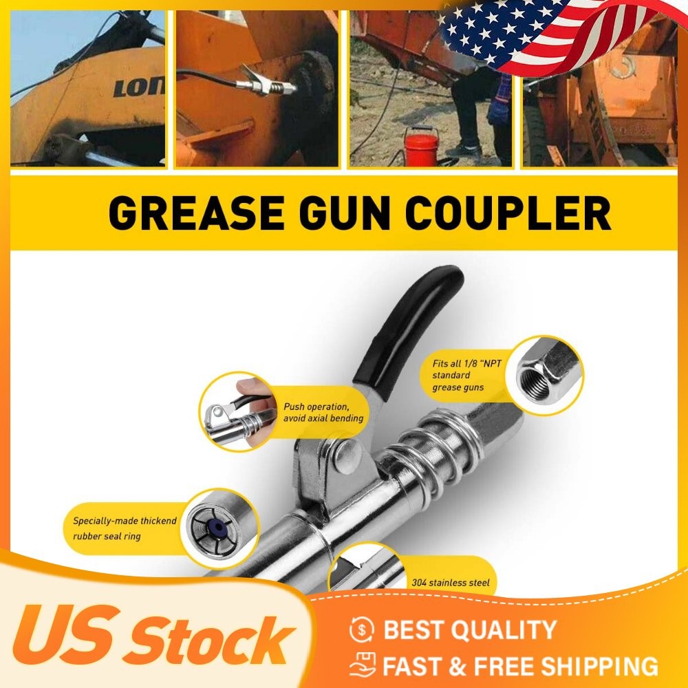 1pc Durable Grease Coupler Clamp Locking Type Metal Quick Release for Grease Gun